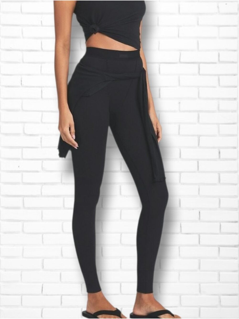Skims Size M Cotton Ribbed Leggings In Soot